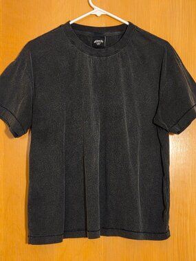 DITCH LA Short Sleeve T-Shirt Mens L Solid Coal Black Streetwear Skater Logo USA